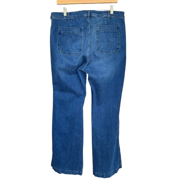 GAP Denim Women's 1969 Front Pocket Wide Leg Mid-Wash Jeans Size 33R - Picture 4 of 7